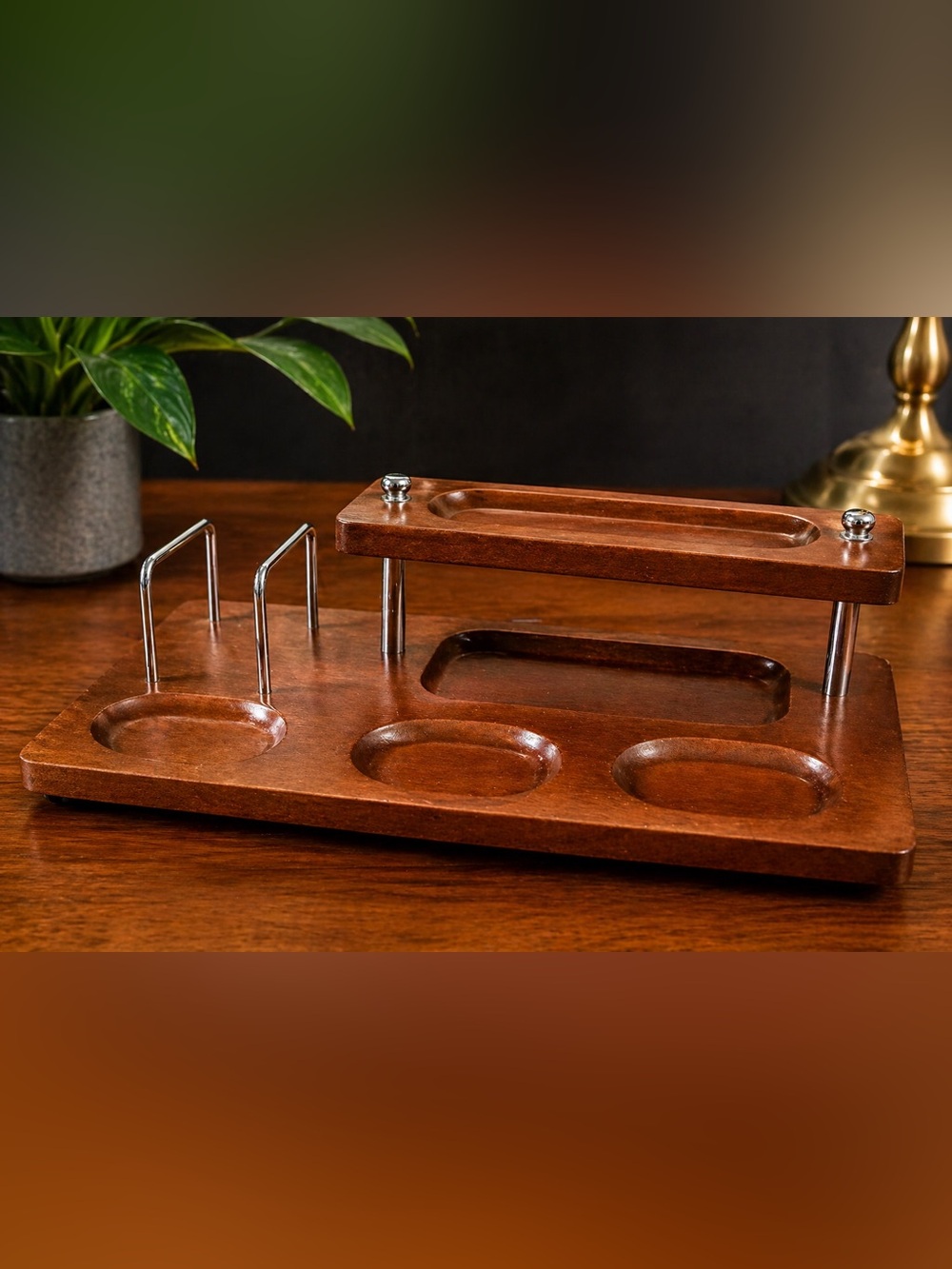 MCM Danish Modern Wood Executive Desk Organizer Mail Holder Valet Taiwan